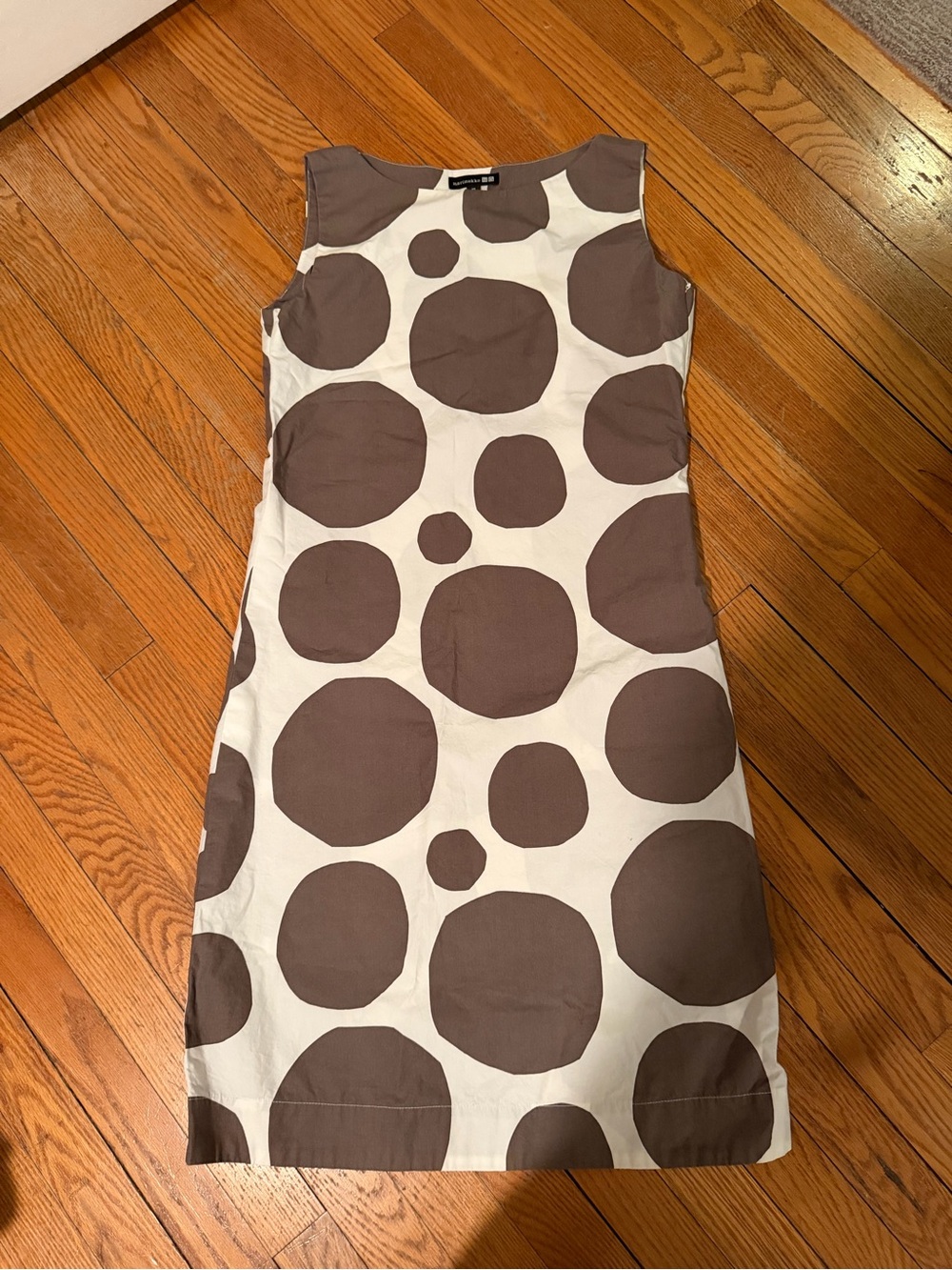 Marimekko Brown and White Large Polka Dot Sleeveless Camisole